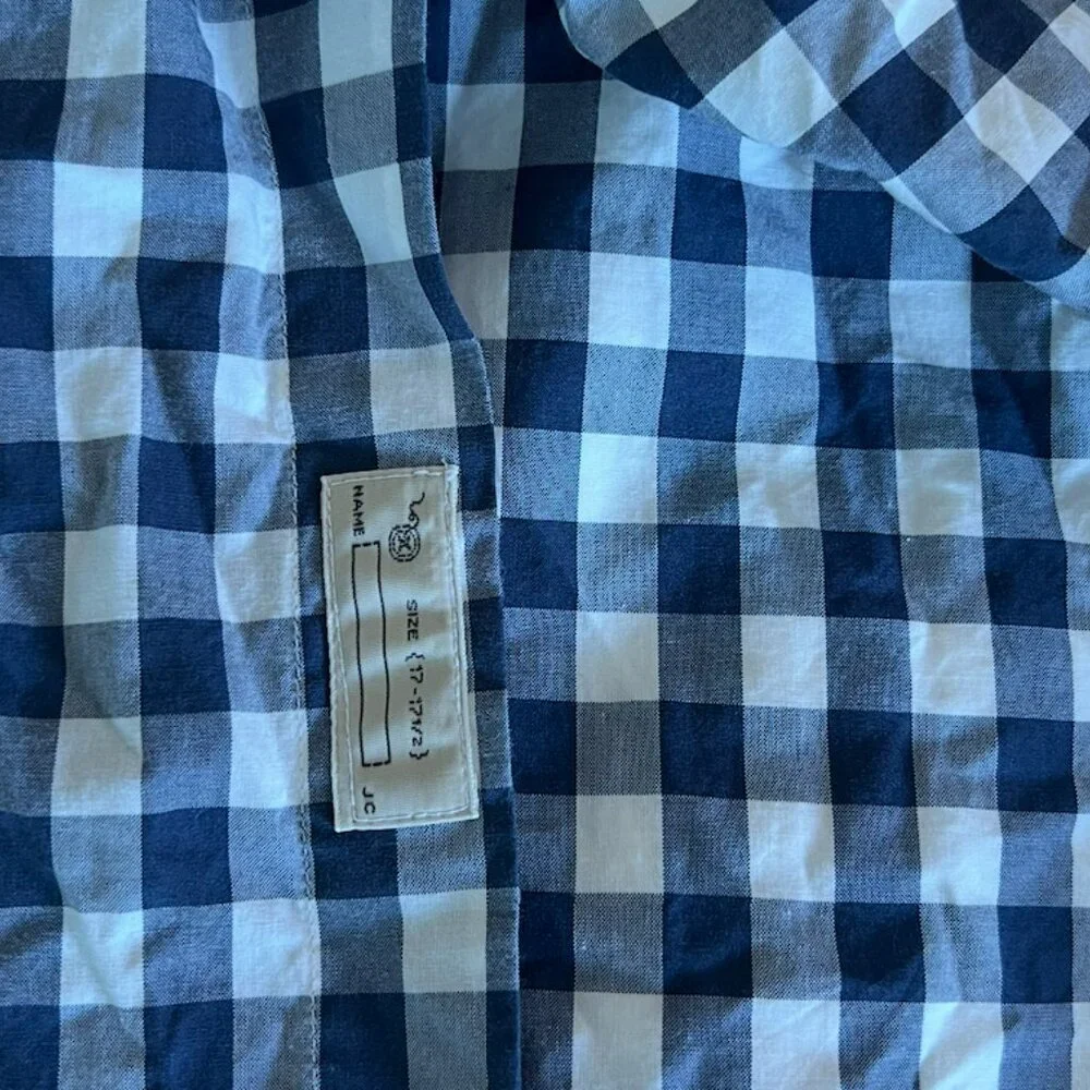 NWOT JCrew Men's Secret Wash organic cotton poplin shirt, Navy, XL - Picture 5 of 7